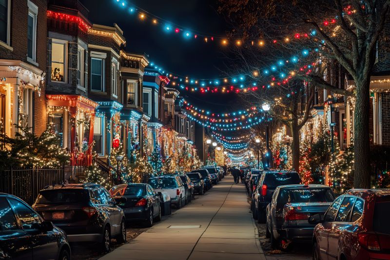 Holiday Lights Hanging in Olathe, KS