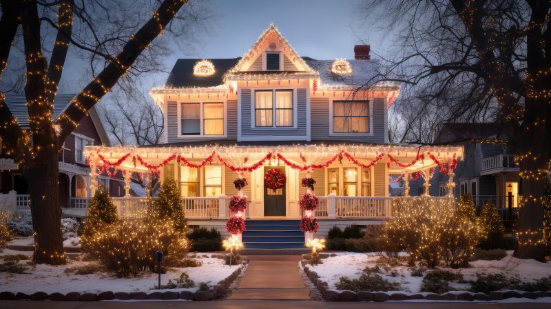 Holiday Lights Hanging in Kansas City, KS